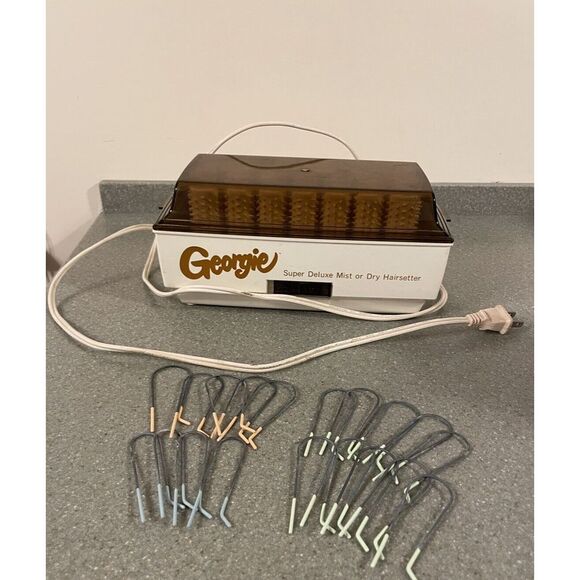 Georgie Vintage‎ Super Deluxe Mist or Dry Hairsetter Hot Rollers Curlers Clips - Picture 1 of 13